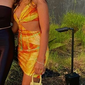 Farai London multi-color cutout dress